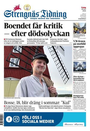 Förstasida Strengnäs Tidning