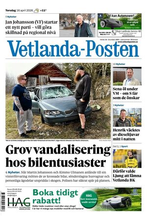 Förstasida Vetlanda-Posten