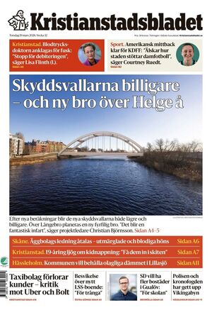 Förstasida Kristianstadsbladet