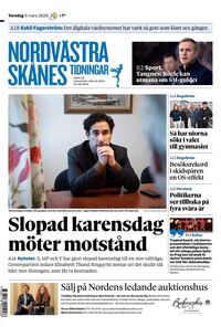 Förstasida Nordvästra Skånes Tidningar