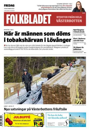 Förstasida Folkbladet Västerbotten