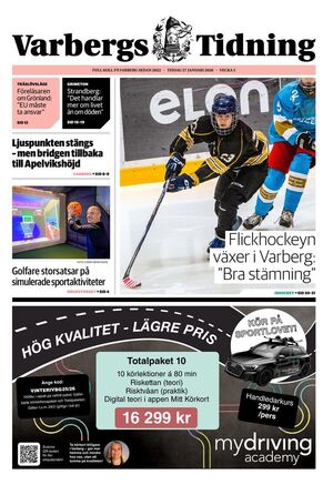 Förstasida Varbergs Tidning