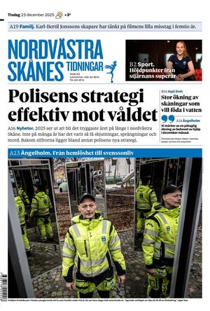 Förstasida Nordvästra Skånes Tidningar