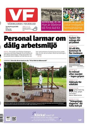 Förstasida Värmlands Folkblad