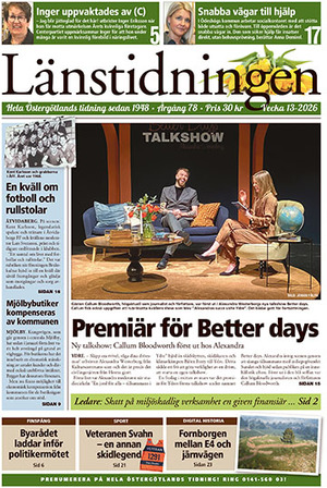 Förstasida Länstidningen Östergötland