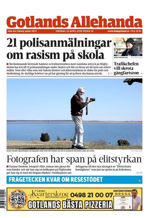 Förstasida Gotlands Allehanda