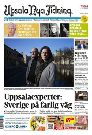 Förstasida Upsala Nya Tidning