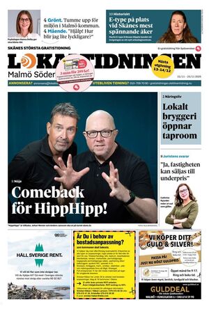 Förstasida Lokaltidningen Malmö Söder