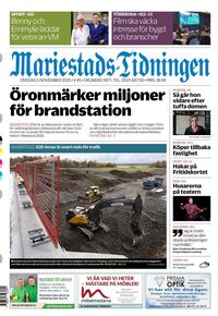 Förstasida Mariestads-Tidningen