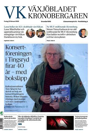 Förstasida Växjöbladet Kronobergaren