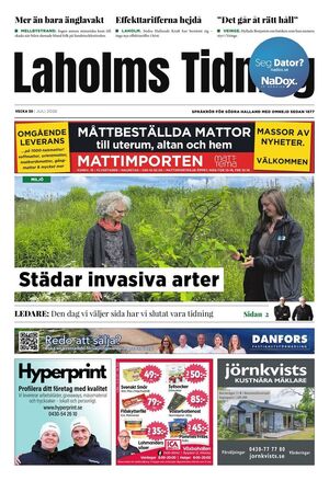Förstasida Laholms Tidning