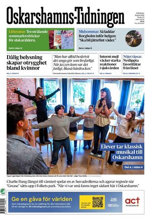 Förstasida Oskarshamns-Tidningen