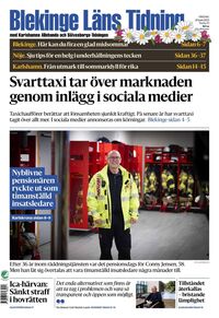 Förstasida Blekinge Läns Tidning
