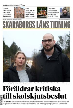 Förstasida Skaraborgs Läns Tidning