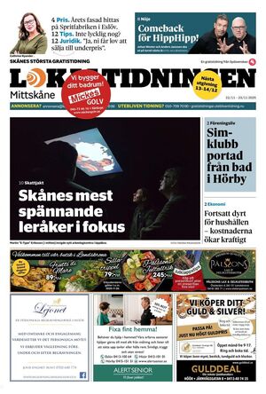 Förstasida Lokaltidningen Mittskåne