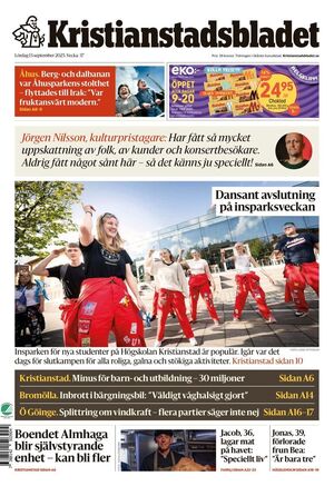 Förstasida Kristianstadsbladet
