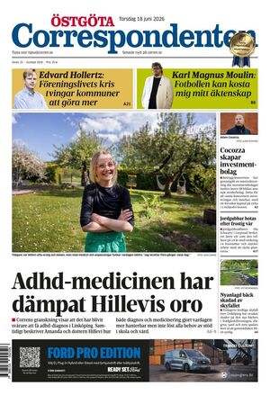 Förstasida Östgöta Correspondenten