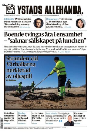 Förstasida Ystads Allehanda