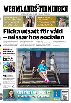 Förstasida Nya Wermlands-Tidningen