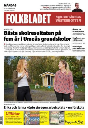 Förstasida Folkbladet Västerbotten
