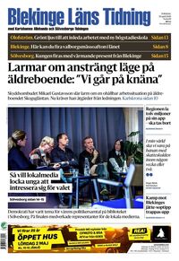 Förstasida Blekinge Läns Tidning