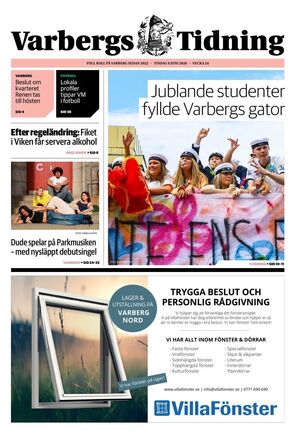Förstasida Varbergs Tidning