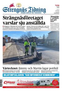 Förstasida Strengnäs Tidning
