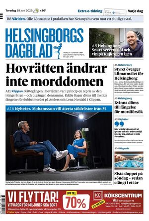 Förstasida Helsingborgs Dagblad