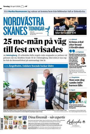 Förstasida Nordvästra Skånes Tidningar