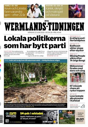 Förstasida Nya Wermlands-Tidningen