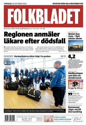 Förstasida Folkbladet Västerbotten