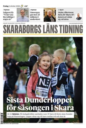 Förstasida Skaraborgs Läns Tidning