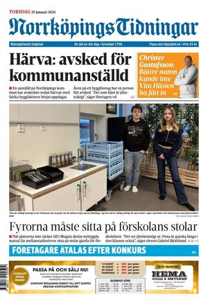 Förstasida Norrköpings Tidningar