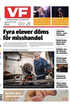 Förstasida Värmlands Folkblad