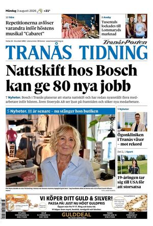 Förstasida Tranås Tidning
