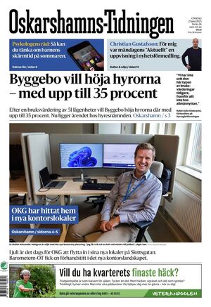 Förstasida Oskarshamns-Tidningen