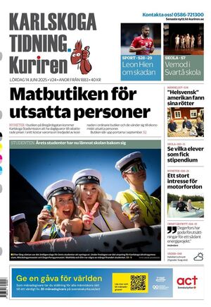 Förstasida Karlskoga Tidning-Kuriren