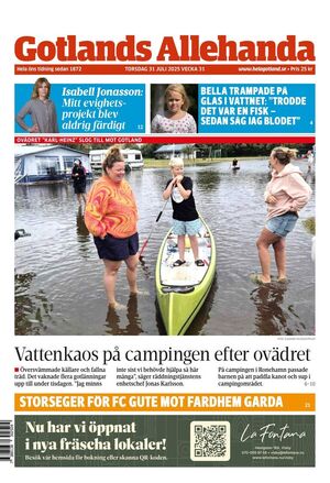 Förstasida Gotlands Allehanda