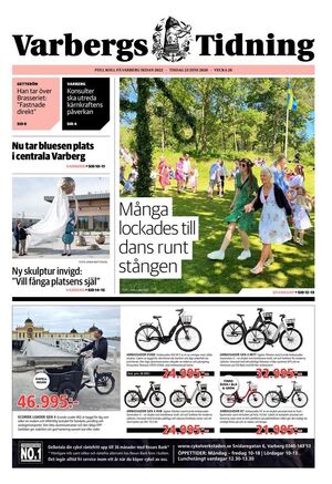 Förstasida Varbergs Tidning