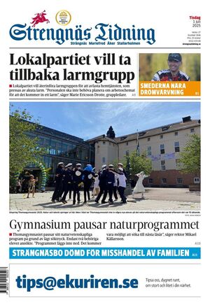 Förstasida Strengnäs Tidning