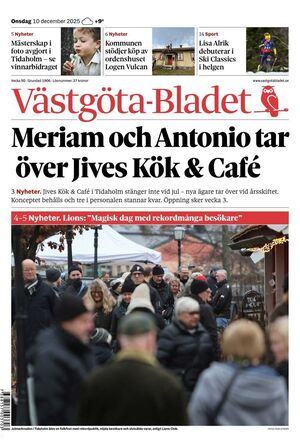 Förstasida Västgöta-Bladet