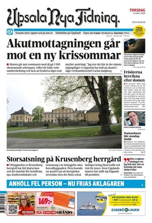Förstasida Upsala Nya Tidning