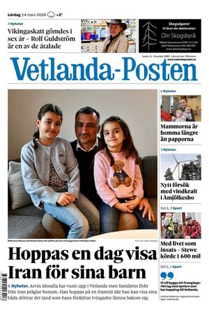 Förstasida Vetlanda-Posten