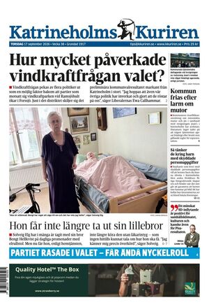 Förstasida Katrineholms-Kuriren