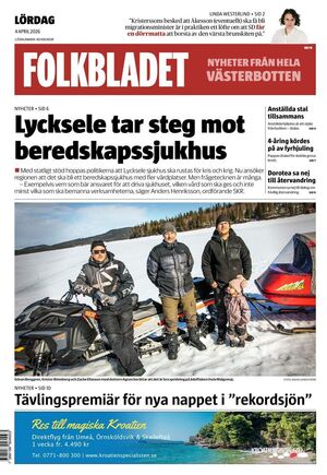 Förstasida Folkbladet Västerbotten