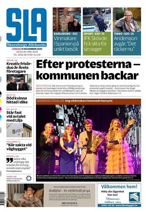 Förstasida Skaraborgs Allehanda