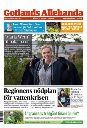 Förstasida Gotlands Allehanda