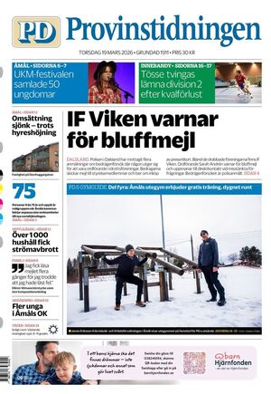 Förstasida Provinstidningen Dalsland