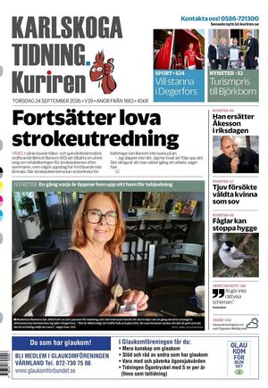 Förstasida Karlskoga Tidning-Kuriren
