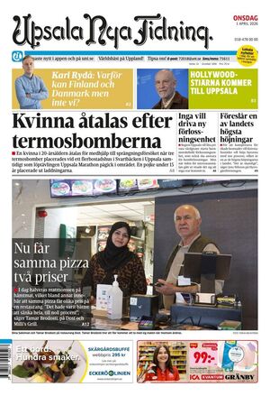 Förstasida Upsala Nya Tidning